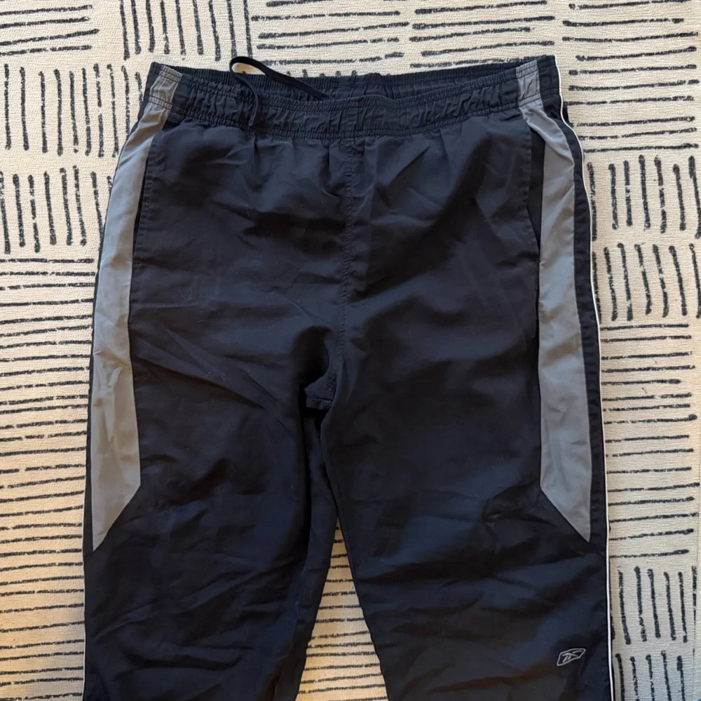 Y2K Reebok Black and Gray Sports Pants